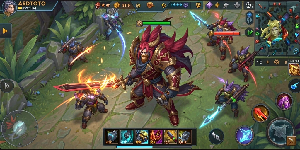 Screenshot gameplay MOBA ASDTOTO yang mendebarkan dan penuh aksi.