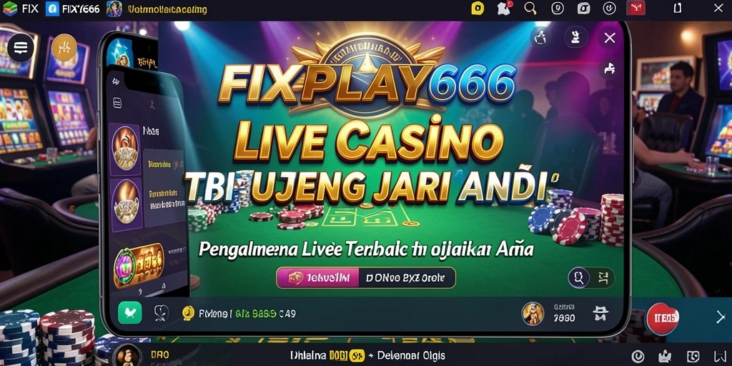 Screenshot FIXPLAY666 menampilkan dealer langsung dalam permainan kasino.