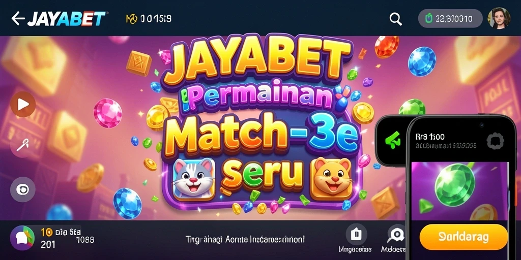 Screenshot utama JAYABET menampilkan gameplay Match-3 yang mengasyikkan.