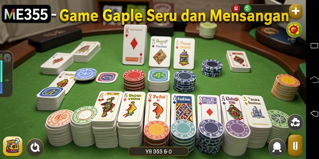 Tampilan menawan dari gameplay Gaple di ME355 yang mengasyikkan.