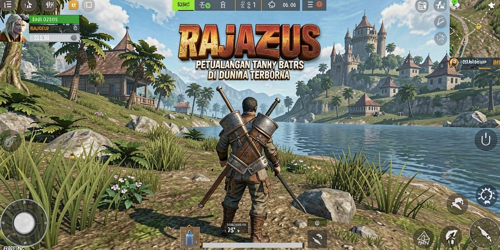 Tampilan gameplay RAJAZEUS di dunia terbuka yang luas.