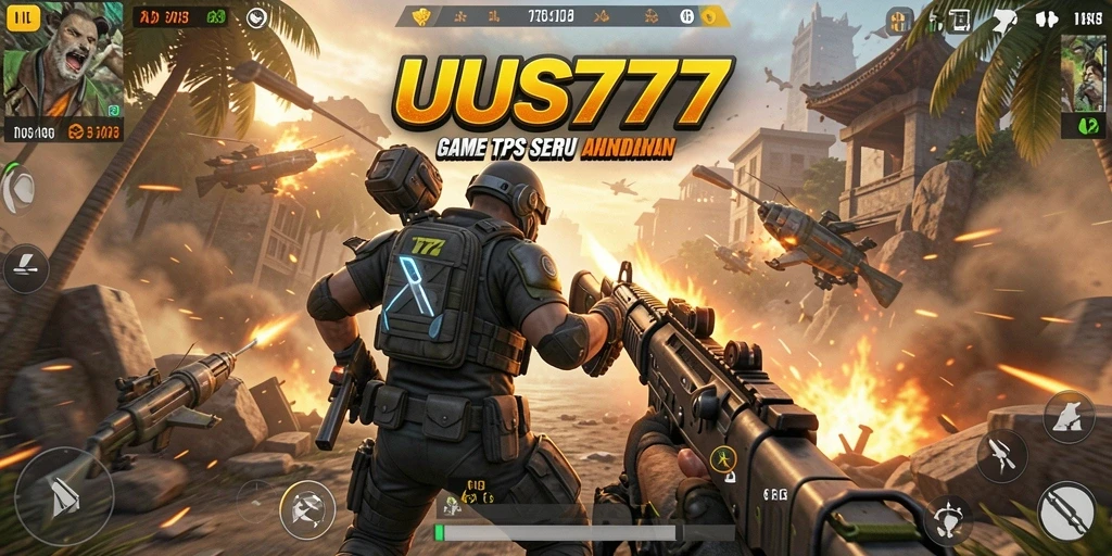 Tampilan gameplay seru dari UUS777 dengan aksi perang yang mendebarkan.