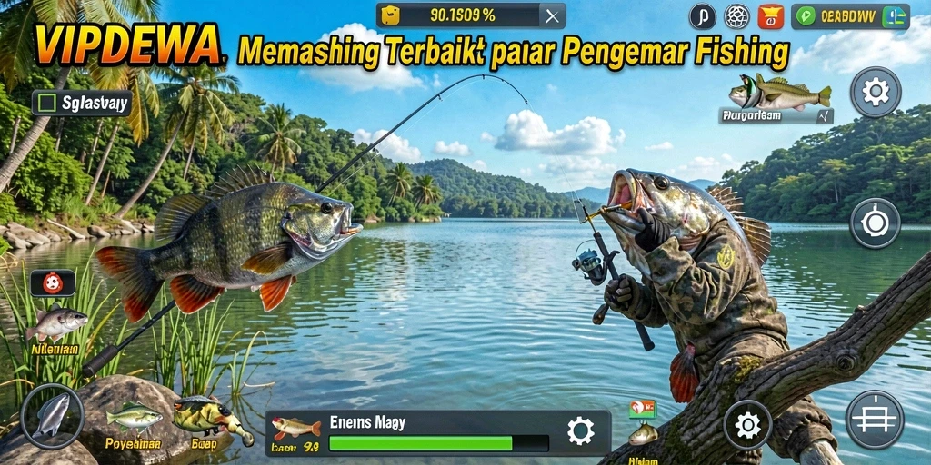 Tampilan seru dari gameplay memancing di VIPDEWA.