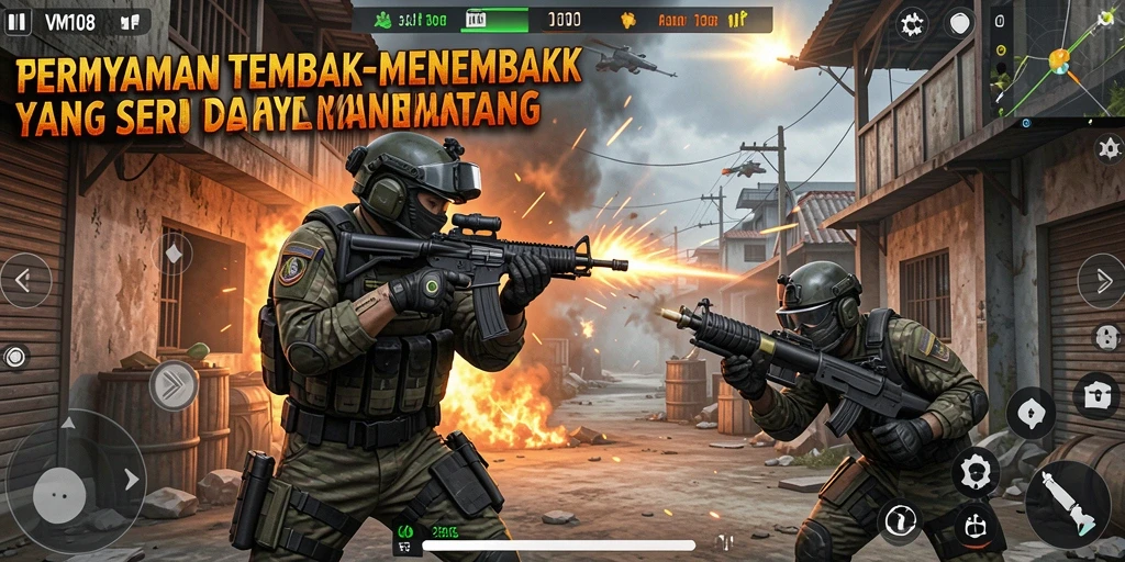 Tampilan menarik dari gameplay VM108 dengan aksi tembak-menembak yang mendebarkan.